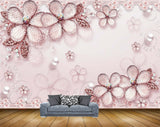 Avikalp MWZ0859 Pink Flowers Plants 3D HD Wallpaper