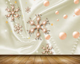 Avikalp MWZ0862 Peach Yellow Flowers 3D HD Wallpaper