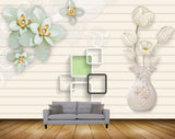 Avikalp MWZ0867 White Yellow Flowers 3D HD Wallpaper