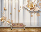 Avikalp MWZ0868 White Pink Flowers Leaves Branches 3D HD Wallpaper