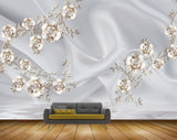 Avikalp MWZ0871 White Flowers Branches Leaves HD Wallpaper