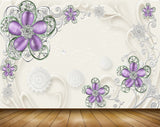 Avikalp MWZ0879 Purple Flowers Branches Leaves 3D HD Wallpaper