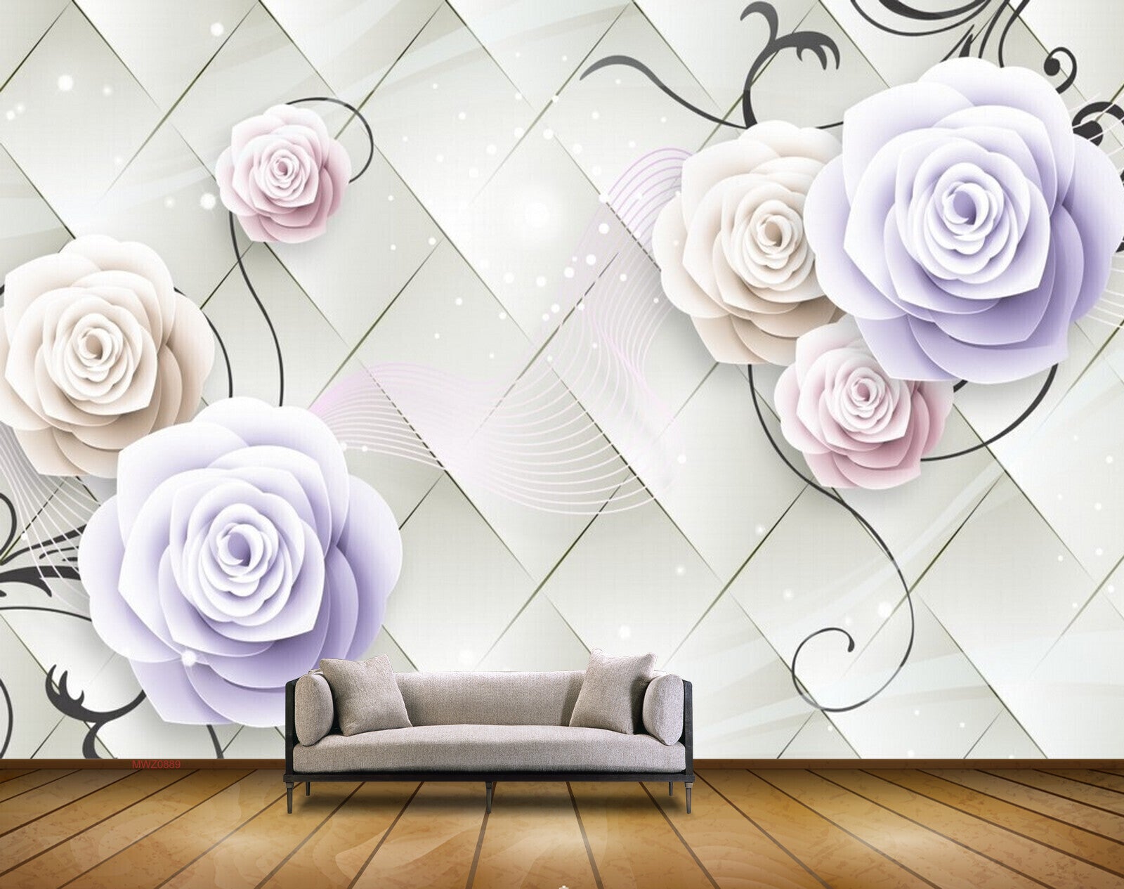 Avikalp MWZ0889 White Rose Flowers HD Wallpaper