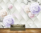 Avikalp MWZ0889 White Rose Flowers 3D HD Wallpaper