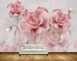 Avikalp MWZ0894 Pink White Flowers HD Wallpaper