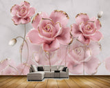 Avikalp MWZ0894 Pink White Flowers 3D HD Wallpaper