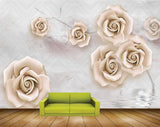 Avikalp MWZ0895 White Cream Flowers HD Wallpaper