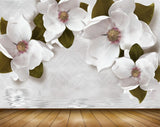 Avikalp MWZ0898 White Flowers 3D HD Wallpaper