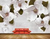 Avikalp MWZ0898 White Flowers 3D HD Wallpaper