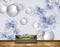 Avikalp MWZ0908 White Blue Flowers Butterflies HD Wallpaper