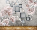 Avikalp MWZ0913 White Flowers Butterflies 3D HD Wallpaper