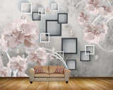 Avikalp MWZ0913 White Flowers Butterflies 3D HD Wallpaper