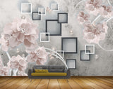 Avikalp MWZ0913 White Flowers Butterflies 3D HD Wallpaper