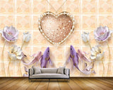 Avikalp MWZ0917 Purple Flowers Fishes Chain HD Wallpaper