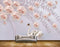 Avikalp MWZ0919 Peach Flowers Cranes HD Wallpaper