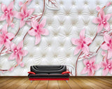 Avikalp MWZ0920 Pink Flowers Leaves HD Wallpaper