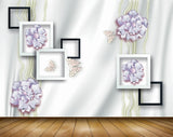 Avikalp MWZ0927 White Flowers Butterflies 3D HD Wallpaper