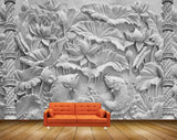 Avikalp MWZ0932 White Lotus Flowers Fishes HD Wallpaper