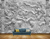 Avikalp MWZ0932 White Lotus Flowers Fishes 3D HD Wallpaper
