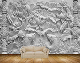 Avikalp MWZ0932 White Lotus Flowers Fishes 3D HD Wallpaper