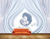 Avikalp MWZ0934 White Blue Pearls Shell 3D HD Wallpaper