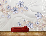 Avikalp MWZ0938 Violet White Flowers 3D HD Wallpaper