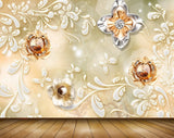Avikalp MWZ0947 White Orange Flowers Leaves 3D HD Wallpaper