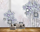 Avikalp MWZ0950 Purple White Flowers 3D HD Wallpaper