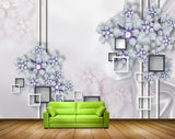 Avikalp MWZ0950 Purple White Flowers 3D HD Wallpaper