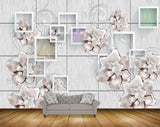 Avikalp MWZ0955 White Flowers Leaves HD Wallpaper