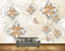 Avikalp MWZ0966 Silver Golden Flowers Butterflies HD Wallpaper