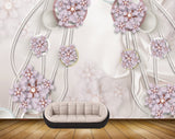 Avikalp MWZ0970 Purple Flowers 3D HD Wallpaper