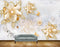 Avikalp MWZ0972 Golden White Flowers Butterflies HD Wallpaper