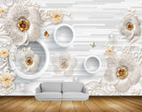 Avikalp MWZ0973 White Flowers Butterflies Leaves HD Wallpaper