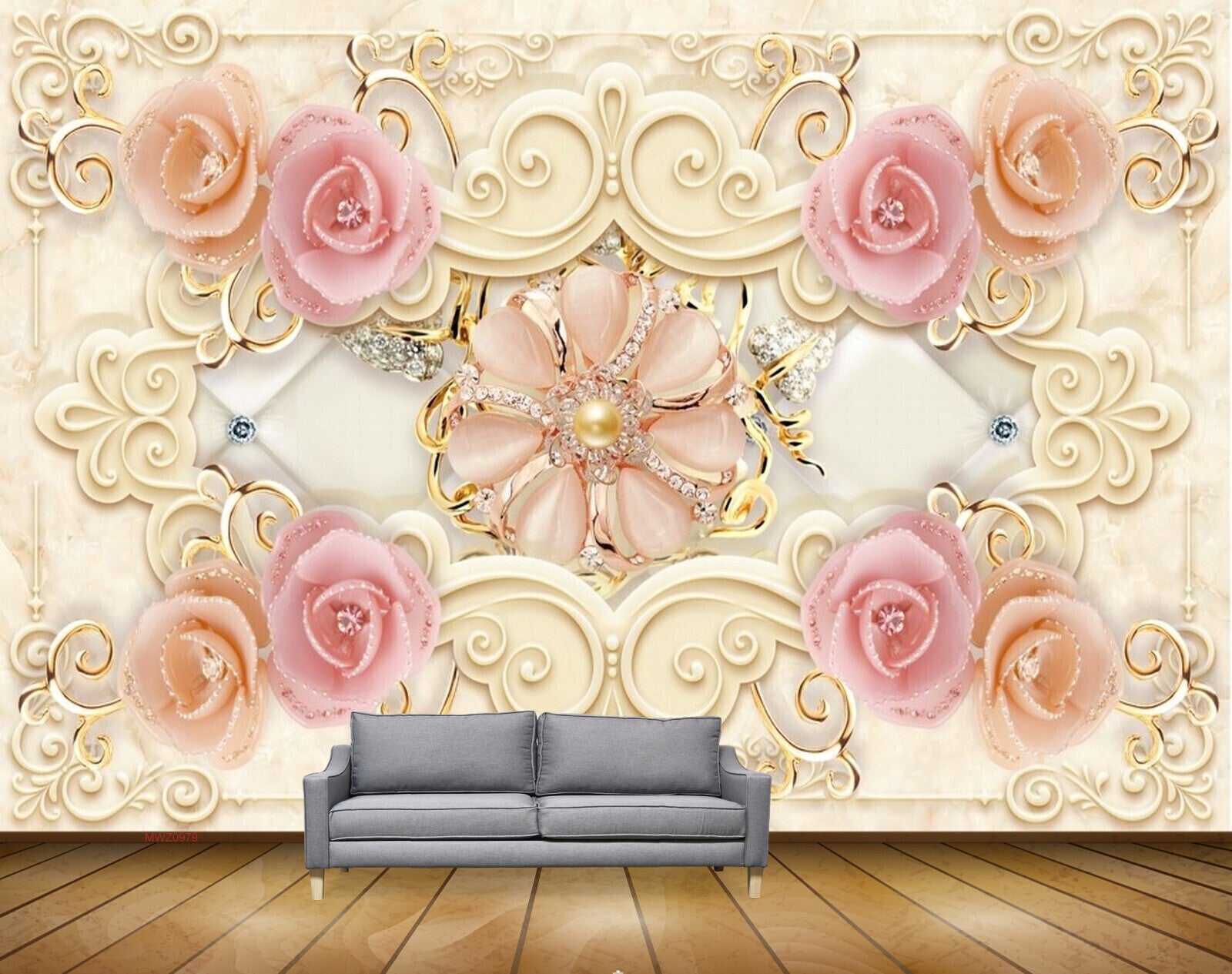 Avikalp MWZ0979 Pink Peach Flowers HD Wallpaper