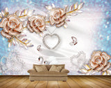 Avikalp MWZ0985 Pink Flowers Butterflies Swans HD Wallpaper
