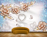 Avikalp MWZ0985 Pink Flowers Butterflies Swans 3D HD Wallpaper