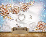 Avikalp MWZ0985 Pink Flowers Butterflies Swans 3D HD Wallpaper