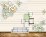 Avikalp MWZ0993 White Blue Flowers HD Wallpaper
