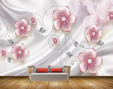 Avikalp MWZ0998 Pink White Flowers Leaves HD Wallpaper