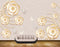 Avikalp MWZ1008 White Gold Flowers Pearls Butteflies HD Wallpaper