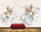 Avikalp MWZ1012 White Golden Flowers HD Wallpaper