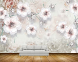 Avikalp MWZ1013 White Flowers 3D HD Wallpaper
