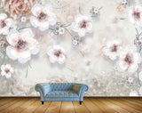 Avikalp MWZ1013 White Flowers 3D HD Wallpaper