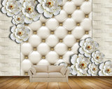 Avikalp MWZ1023 White Golden Flowers HD Wallpaper