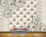 Avikalp MWZ1023 White Golden Flowers 3D HD Wallpaper