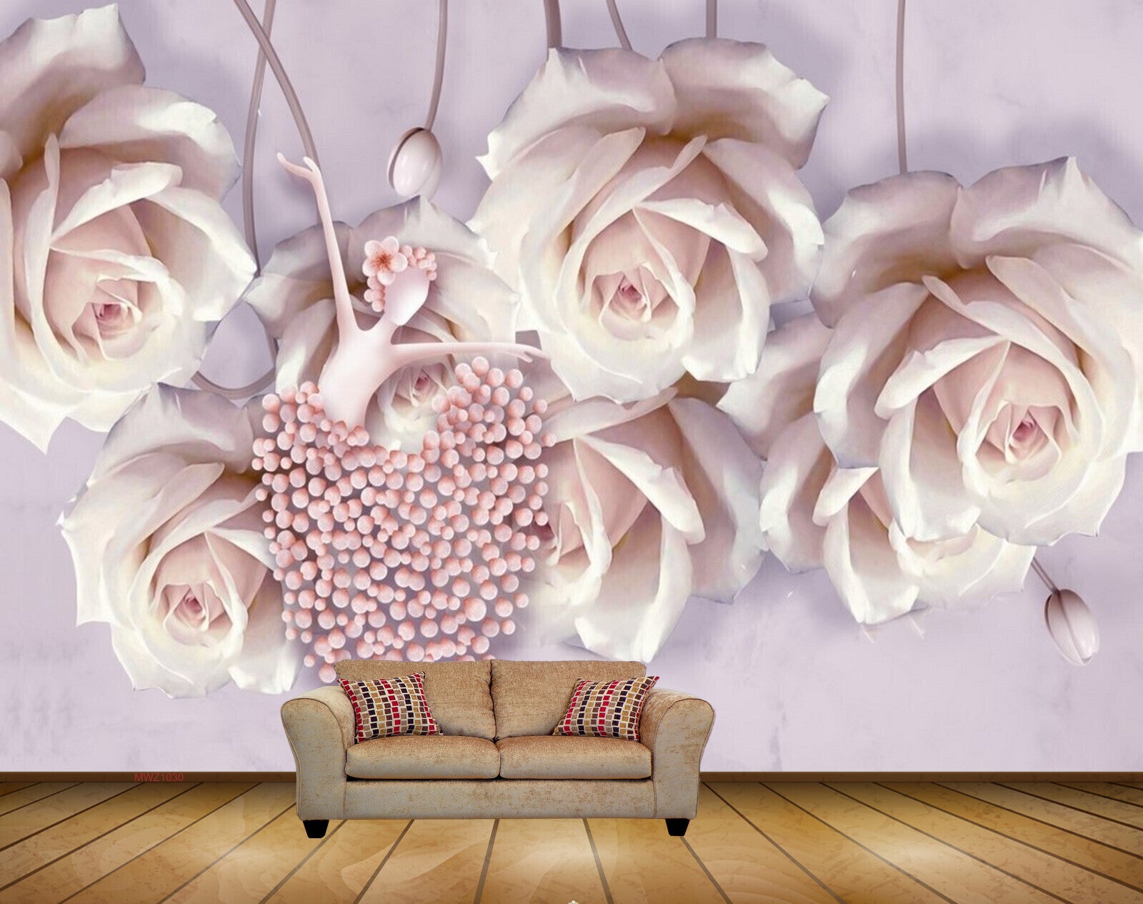 Avikalp MWZ1030 Pink Rose Girl 3D HD Wallpaper