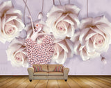 Avikalp MWZ1030 Pink Rose Girl 3D HD Wallpaper