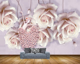 Avikalp MWZ1030 Pink Rose Girl 3D HD Wallpaper