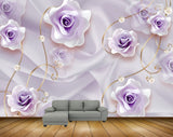 Avikalp MWZ1033 Purple Flowers Pearls HD Wallpaper